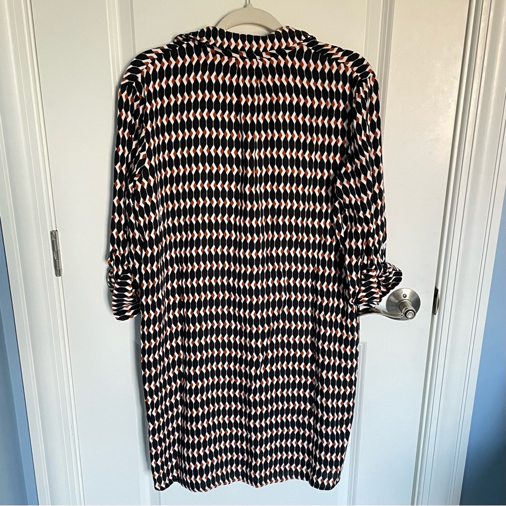 Hobbs London Women's Multicolor Geometric Long Sleeve Dress Size 8 54224 - Picture 7 of 14